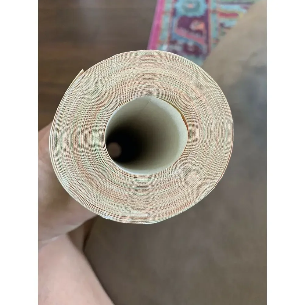 Vintage 70’s Green Orange Flower Power German Wallpaper 2 LARGE Rolls Available